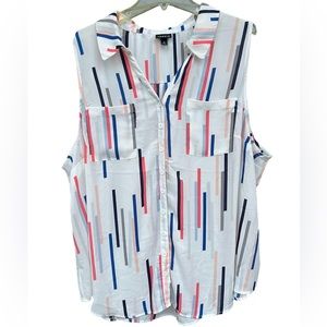 Torrid Madison Georgette Button-Up Sleeveless Shirt Size 4 Like New